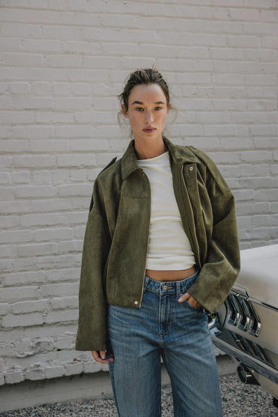Velouras | Suede bomber jacket women