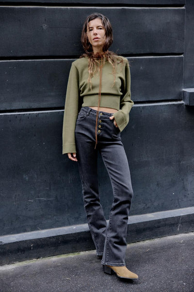 Olive Wide Sleeve Knit
