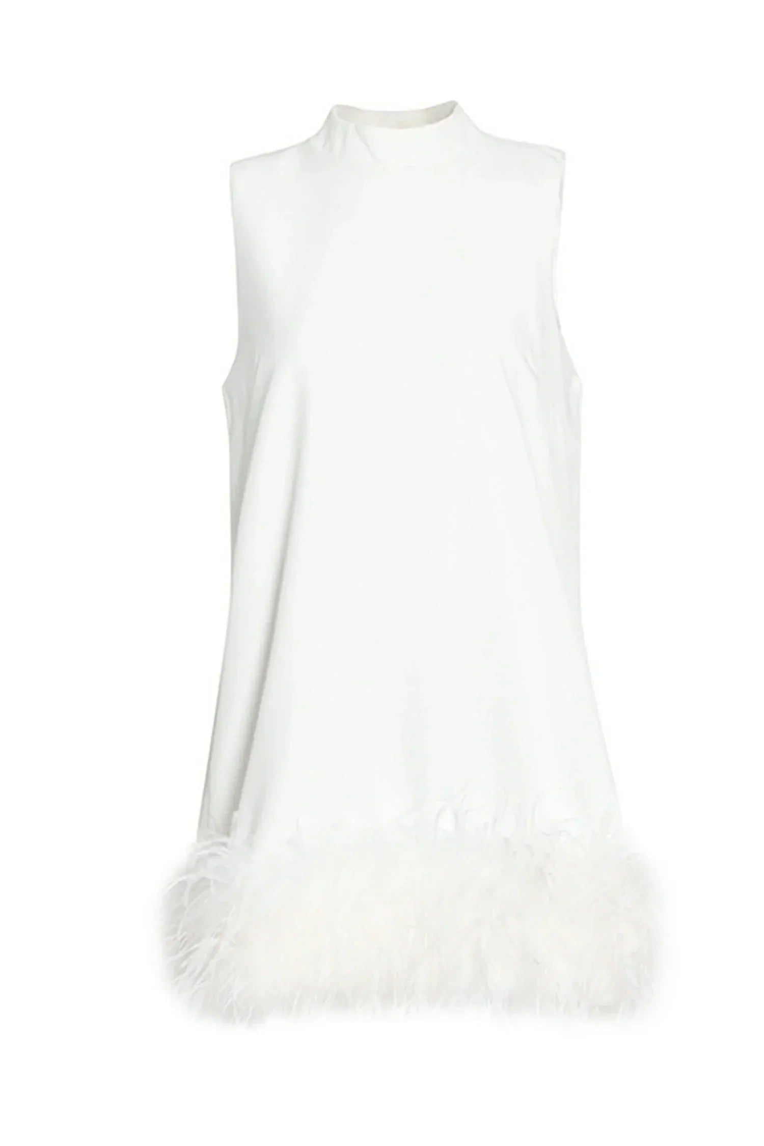Adunma | A-Line Fur Hem Mini Dress
