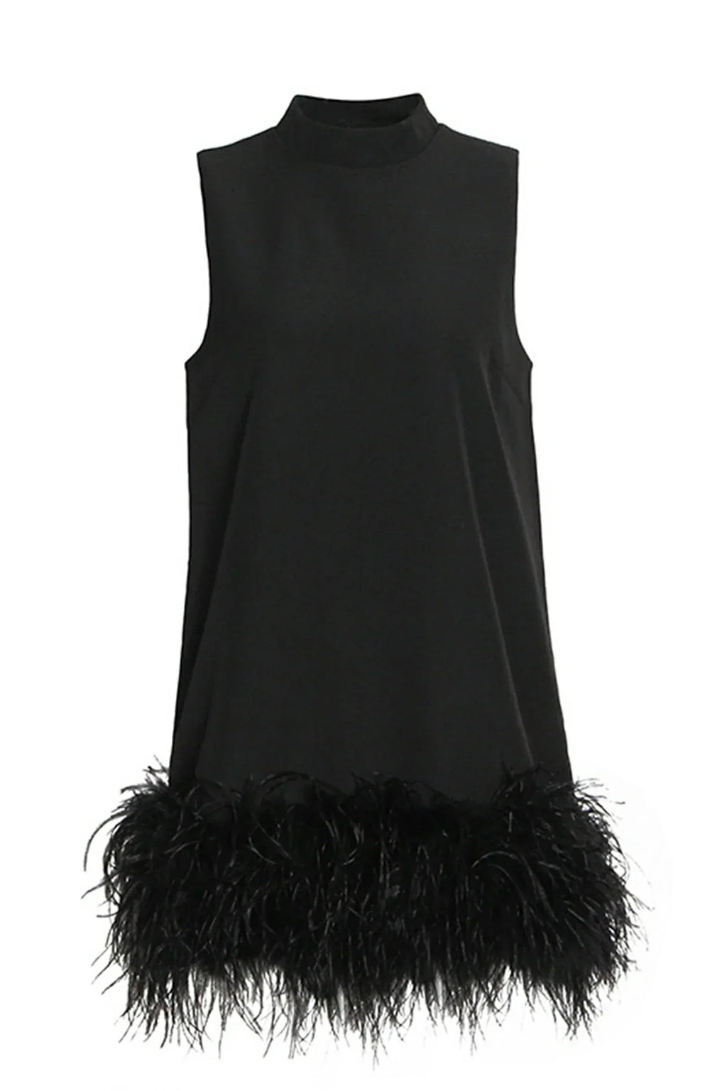 Adunma | A-Line Fur Hem Mini Dress