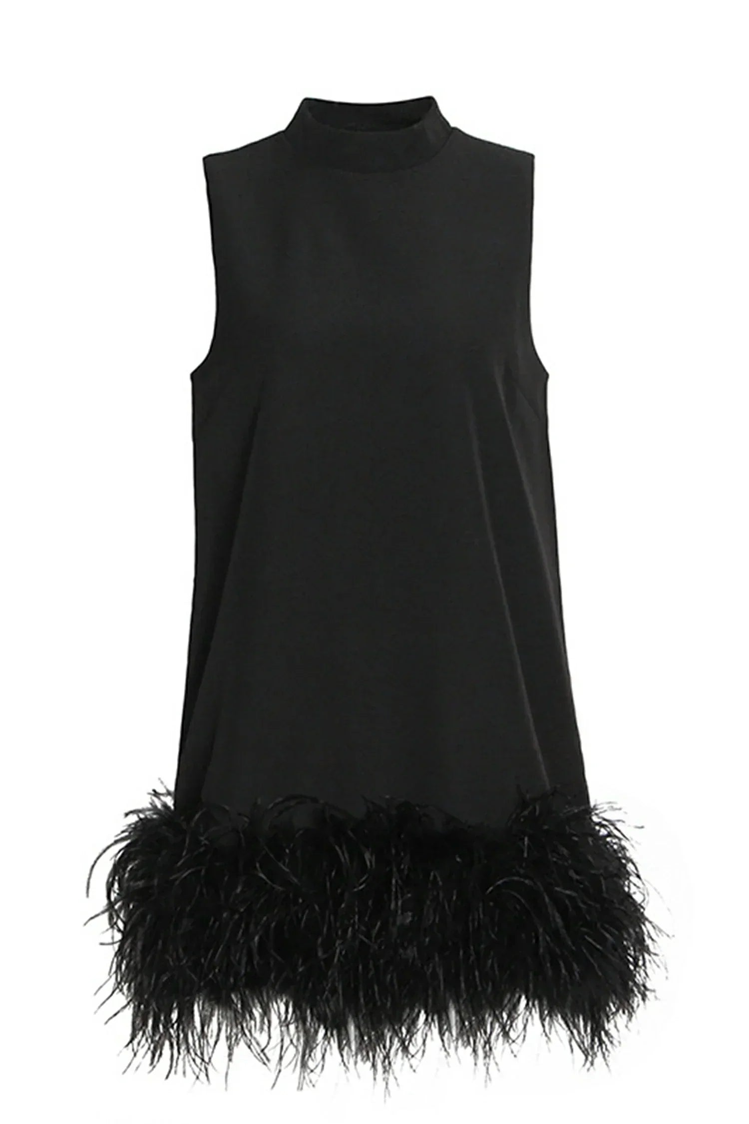 Adunma | A-Line Fur Hem Mini Dress
