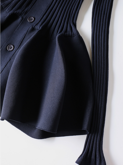 Mabel | V-Neck Ruffle Knit Cardigan