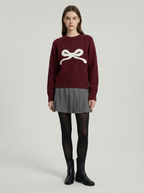 Bow Round Neck Knit Sweater