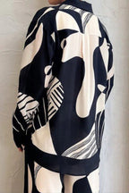 Trendy Graffiti Print Loose Wide Leg Pants Set