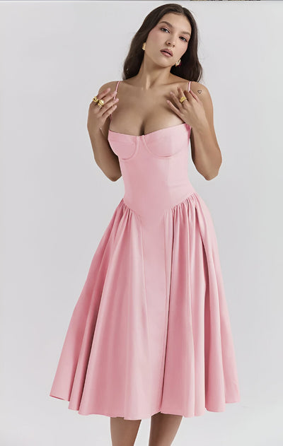 NATALIA™ | Sleeveless Backless Pleated Dress