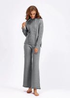 Cozy Cable Knit Hoodie & Pants Lounge Set