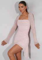 Eleanora | Elegant Long Sleeve Beaded Dress