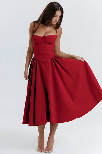 NATALIA™ | Sleeveless Backless Pleated Dress