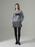 Bow Round Neck Knit Sweater