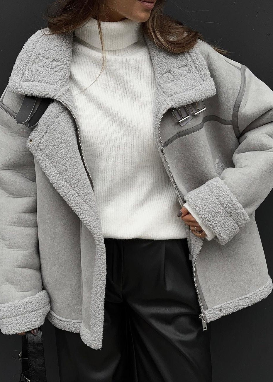 Holly | Street-Chic Shearling Aviator Jacket