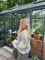 Melly knit with stripes - Beige/grey