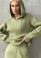 Cozy Hooded Knitted Sweater - Autumn Essential