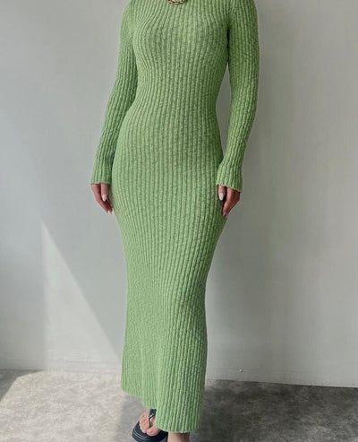 Women's Sexy Knitted Long -sleeved Dress