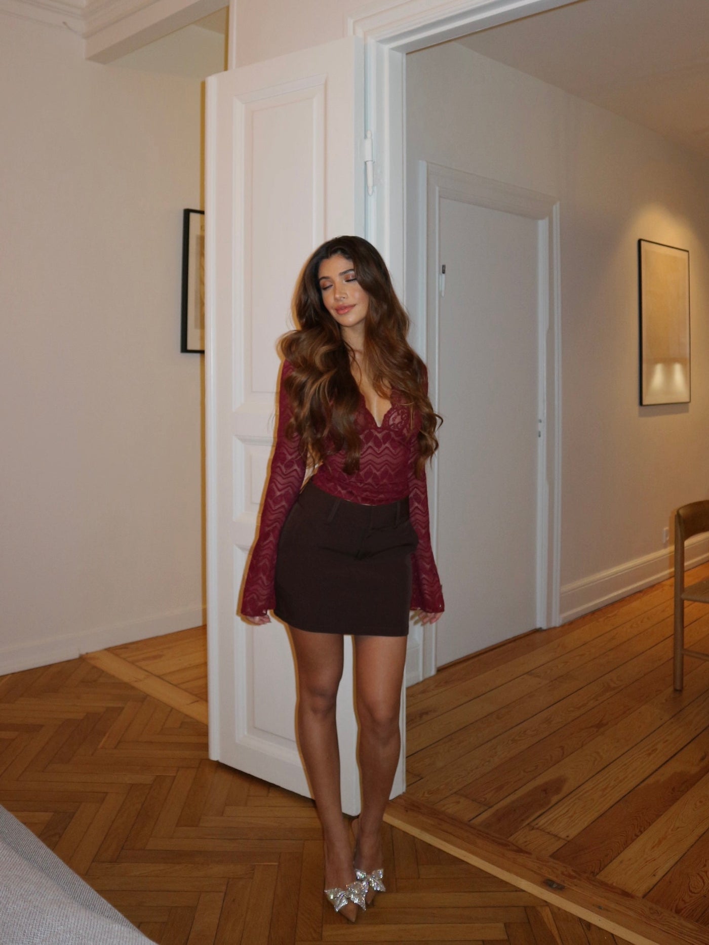 Lancy | Pretty lace top - bordeaux