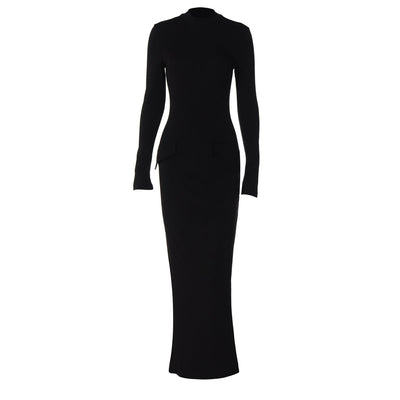 Celeste Half-High Collar Long Dress