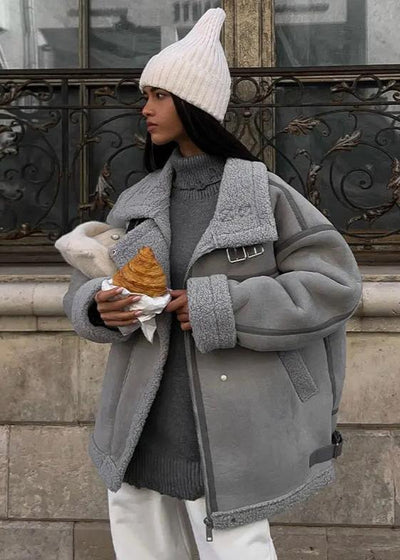Holly | Street-Chic Shearling Aviator Jacket