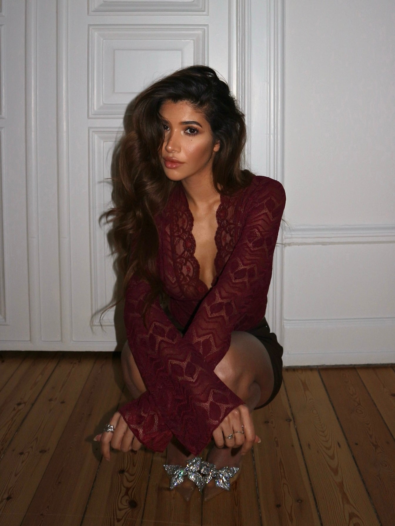 Lancy | Pretty lace top - bordeaux