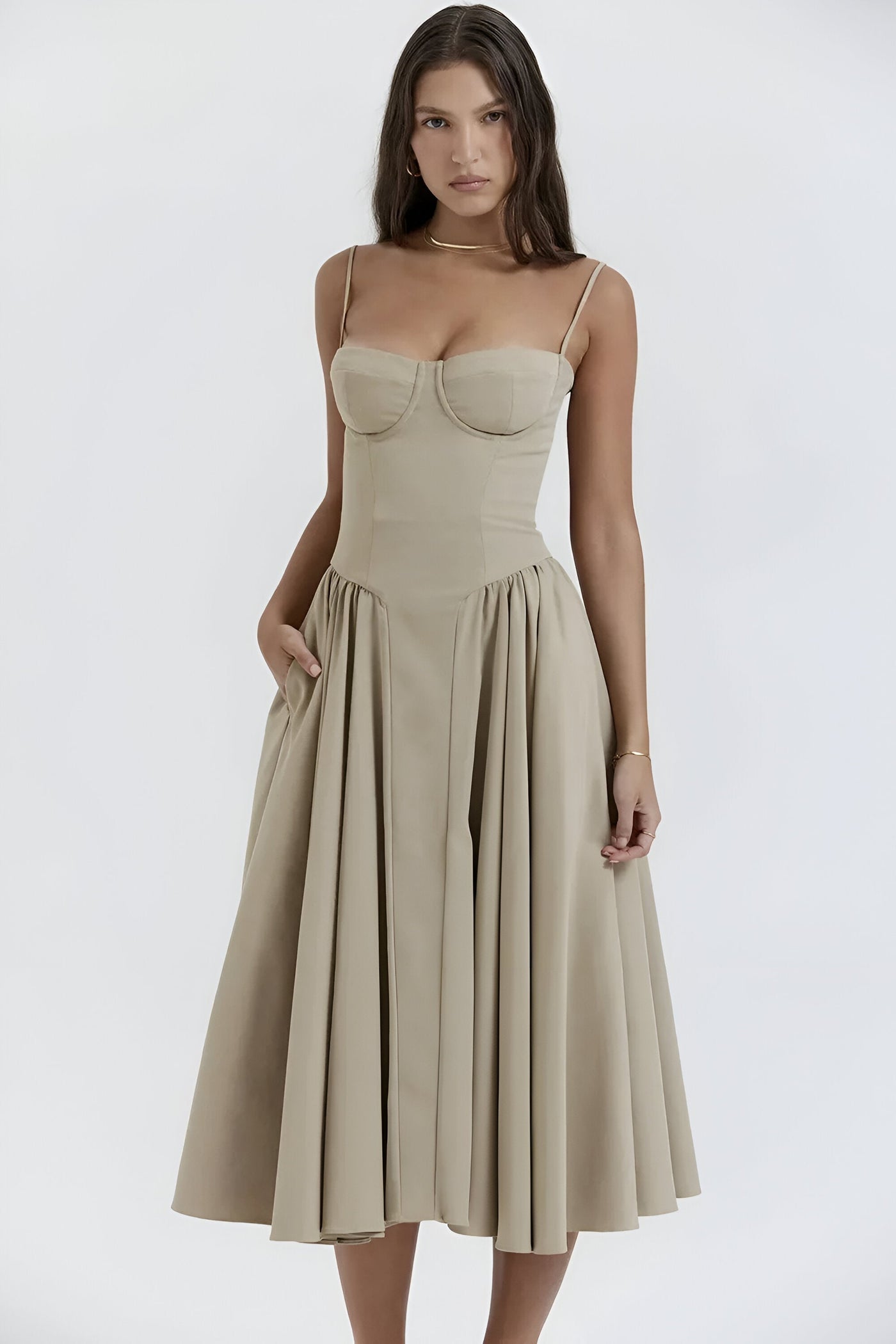 NATALIA™ | Sleeveless Backless Pleated Dress