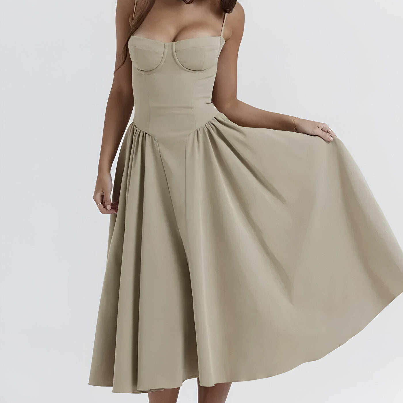 NATALIA™ | Sleeveless Backless Pleated Dress