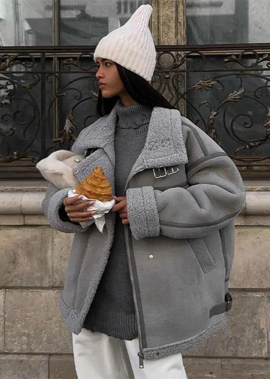 Holly | Street-Chic Shearling Aviator Jacket