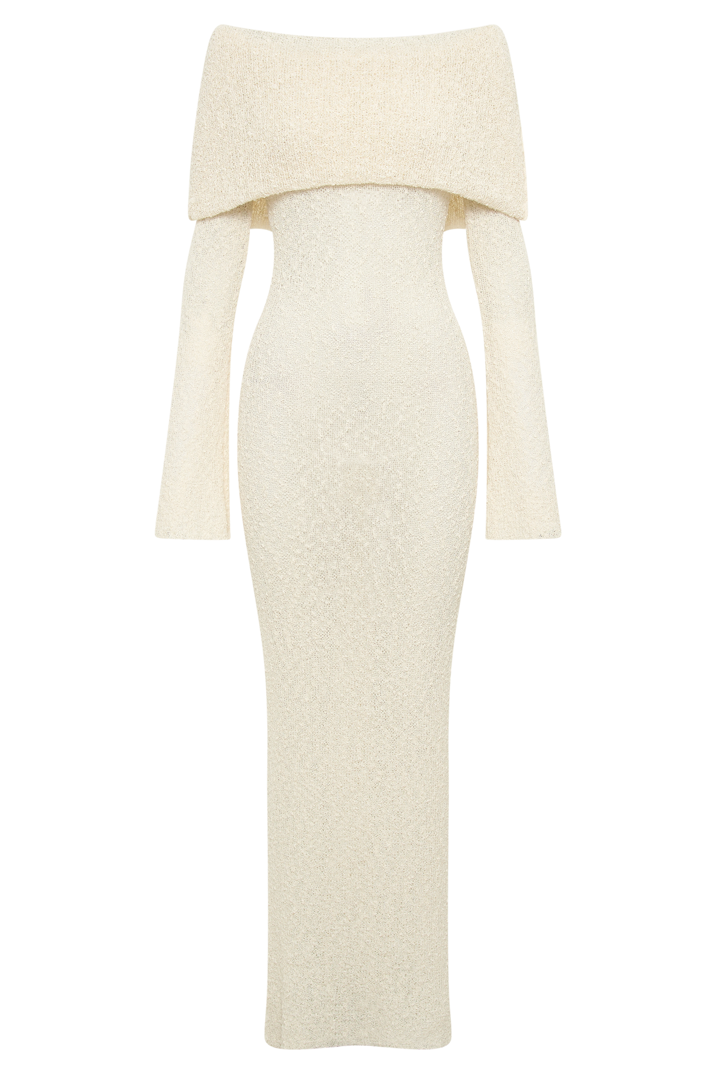 Isobella Off Shoulder Boucle Maxi Dress