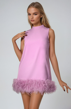 Adunma | A-Line Fur Hem Mini Dress