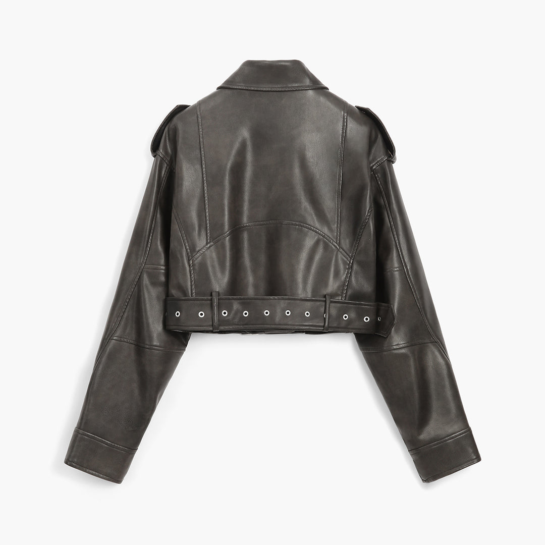 Nicole | Vintage Leather Biker Jacket