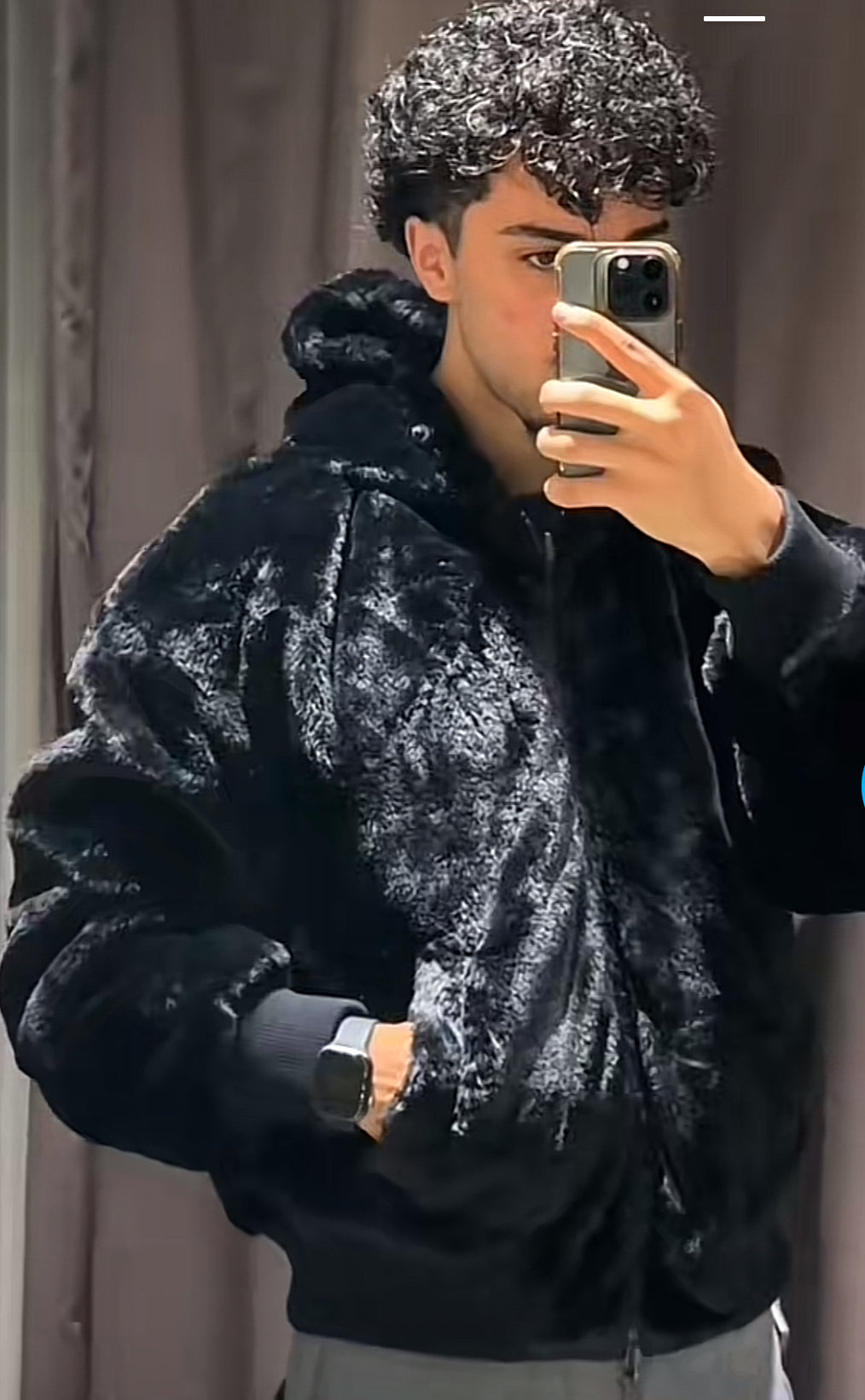 Faux Fur Jacket with Hoodie