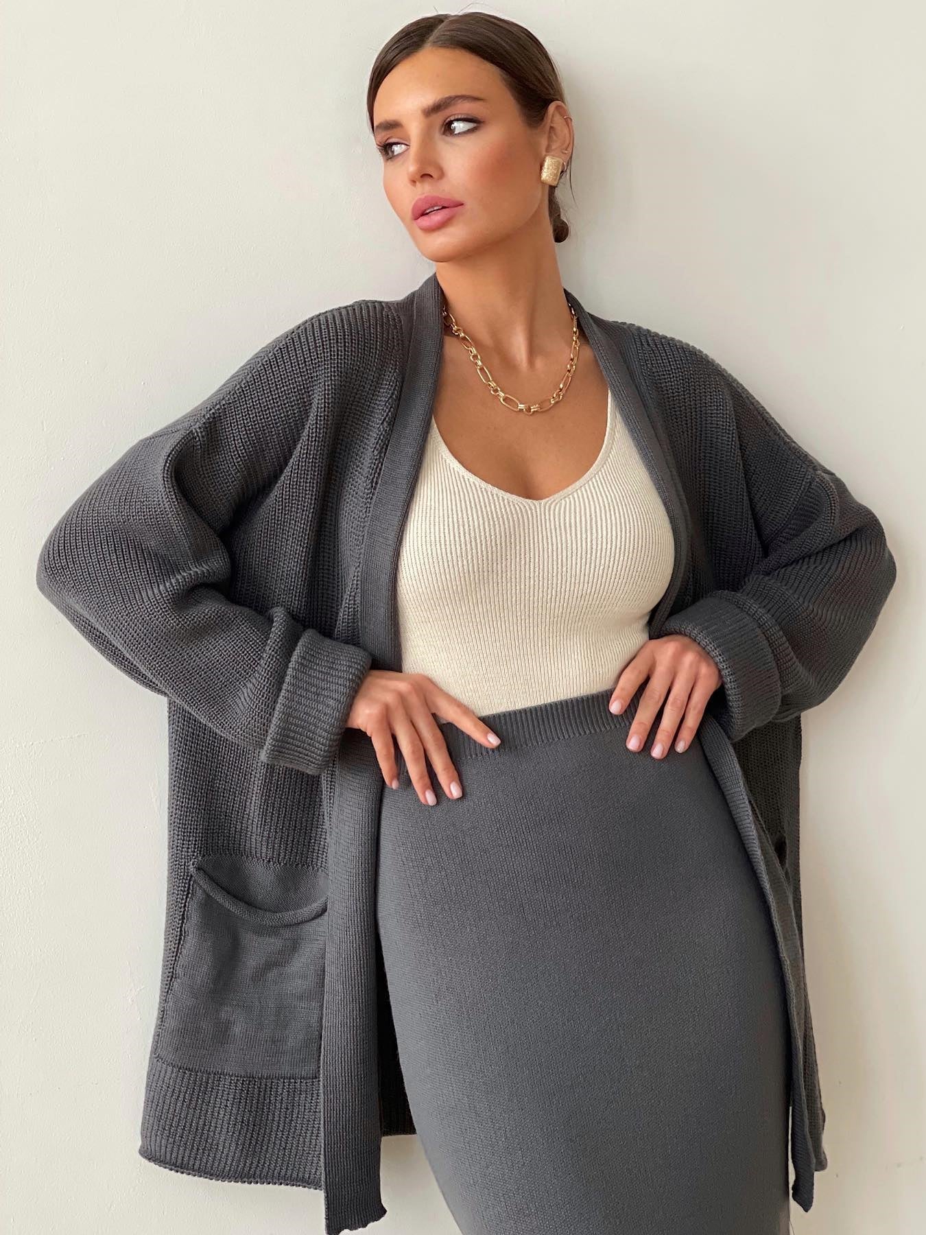 Stephanie | Knit Cardigan & Skirt Set