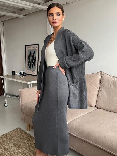 Stephanie | Knit Cardigan & Skirt Set