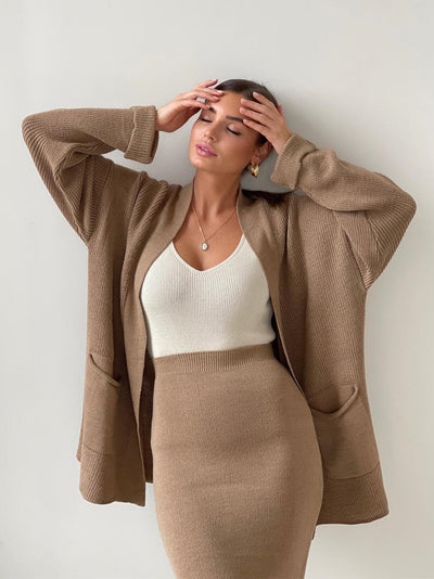 Stephanie | Knit Cardigan & Skirt Set
