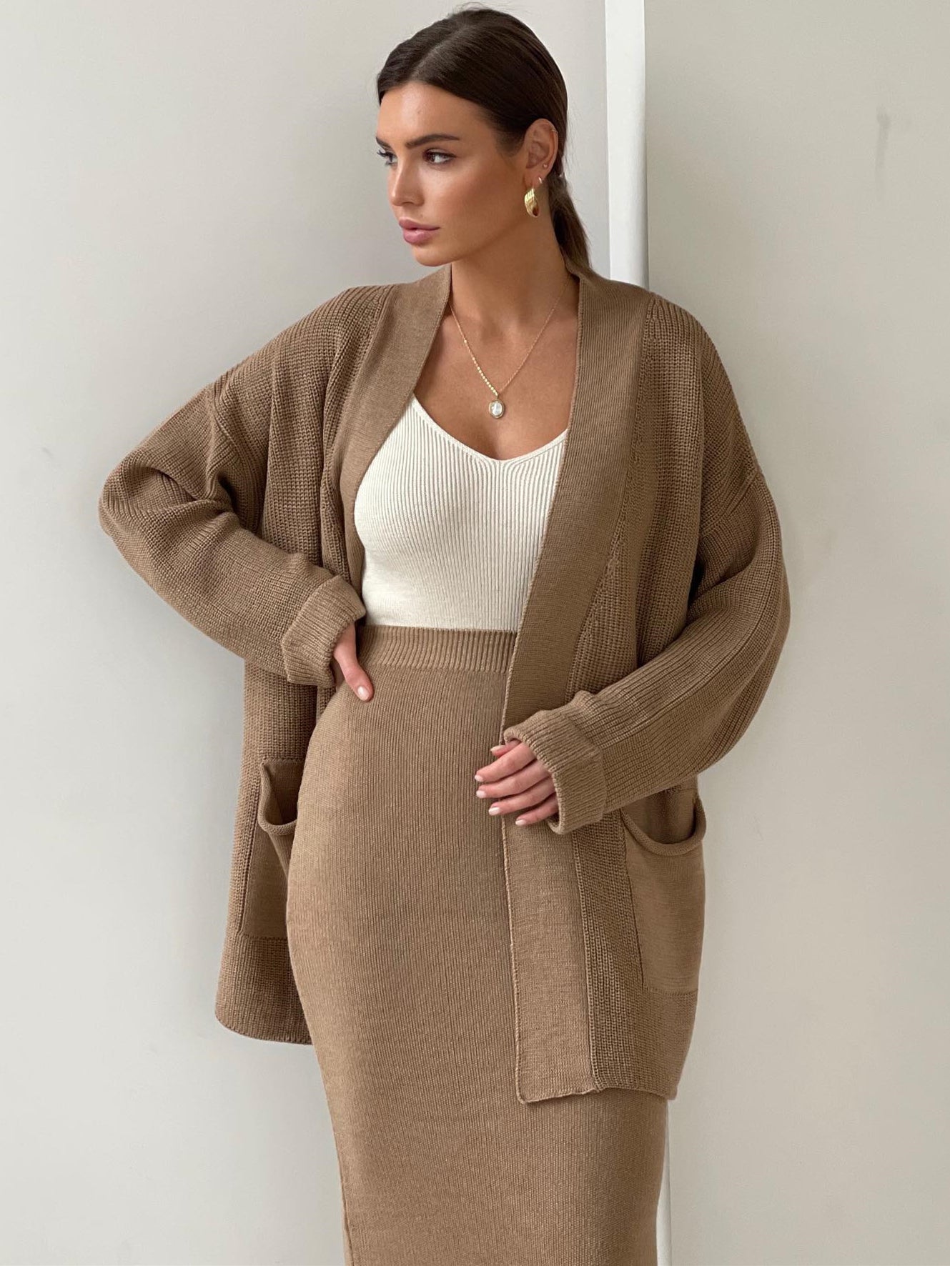 Stephanie | Knit Cardigan & Skirt Set