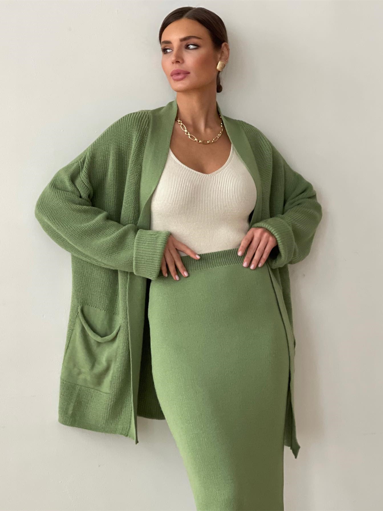 Stephanie | Knit Cardigan & Skirt Set