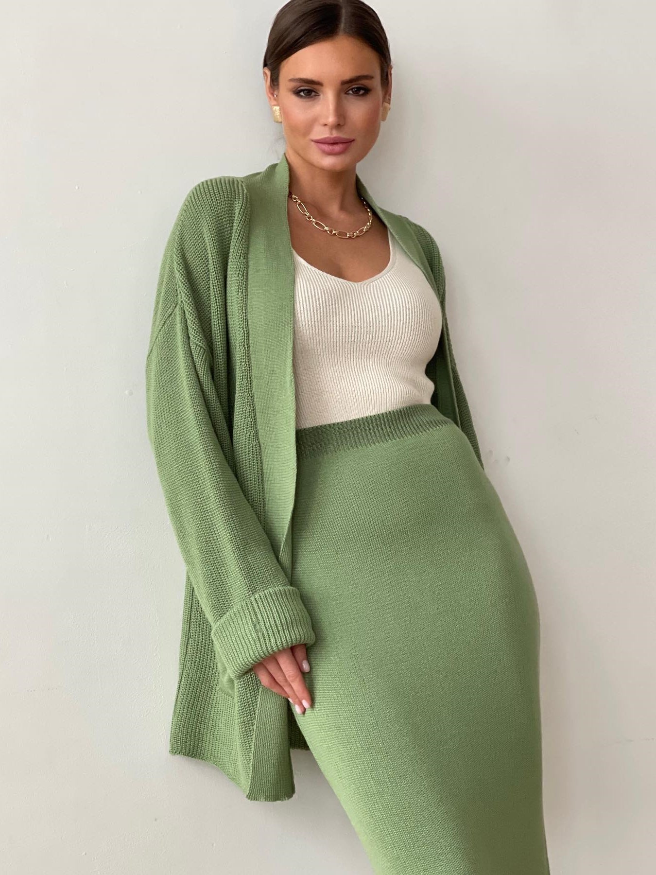 Stephanie | Knit Cardigan & Skirt Set