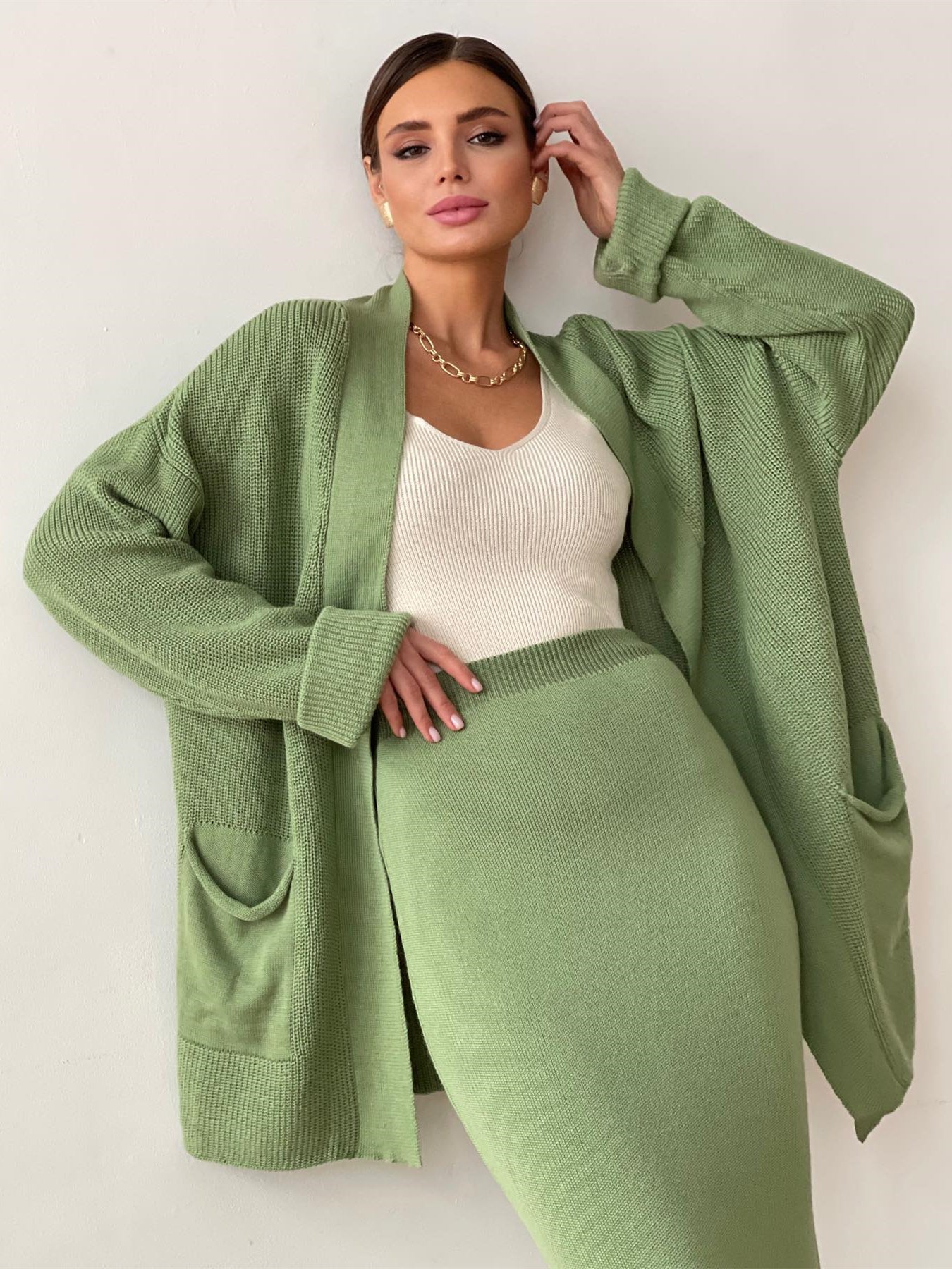 Stephanie | Knit Cardigan & Skirt Set