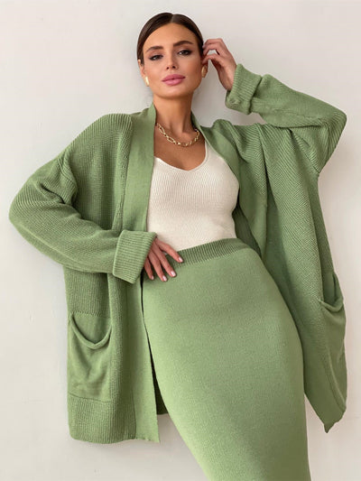 Stephanie | Knit Cardigan & Skirt Set