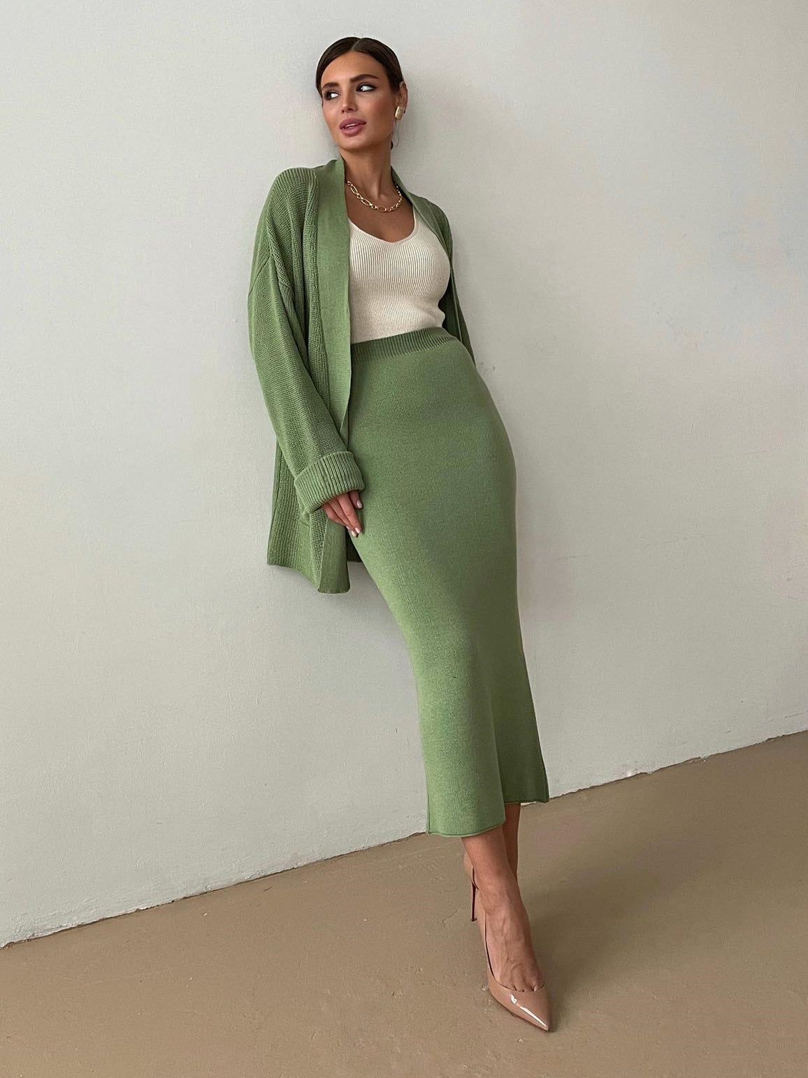 Stephanie | Knit Cardigan & Skirt Set