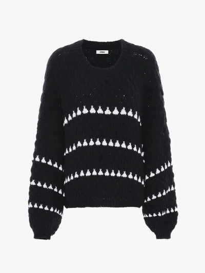 Nosy | Textured Knit Oversized Diamond Pattern Sweater