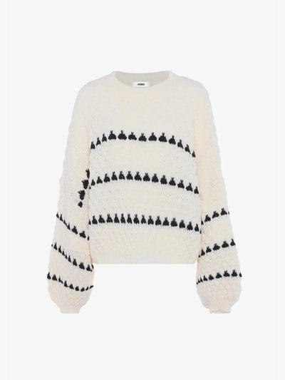 Nosy | Textured Knit Oversized Diamond Pattern Sweater