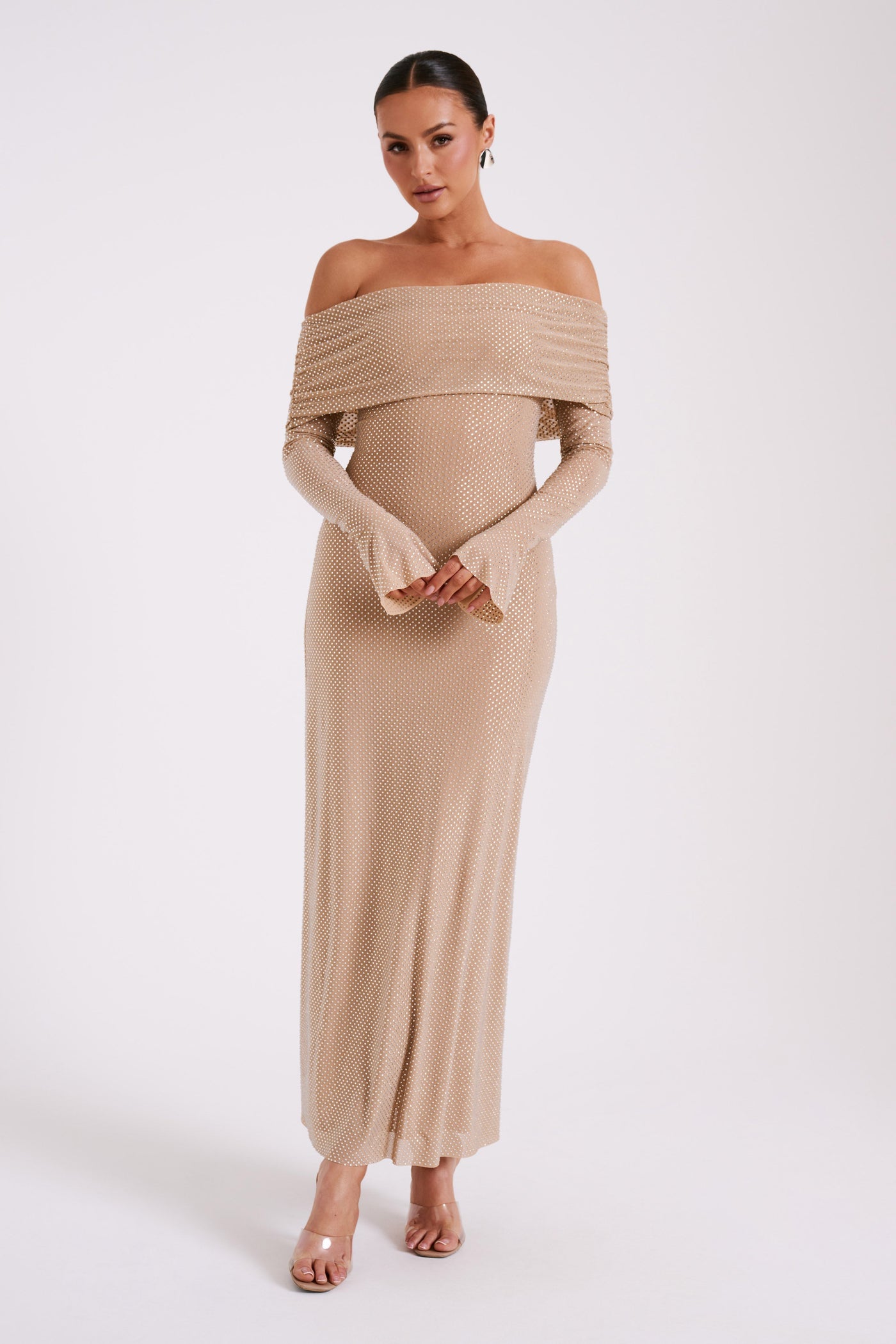 Marlyn | Diamond Maxi Dress Off Shoulder