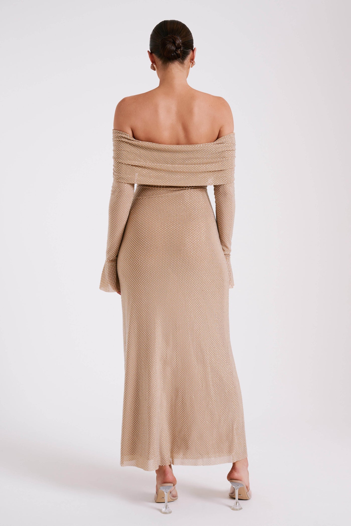 Marlyn | Diamond Maxi Dress Off Shoulder