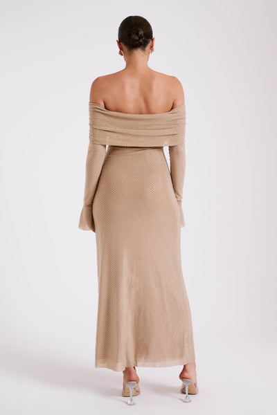 Marlyn | Diamond Maxi Dress Off Shoulder