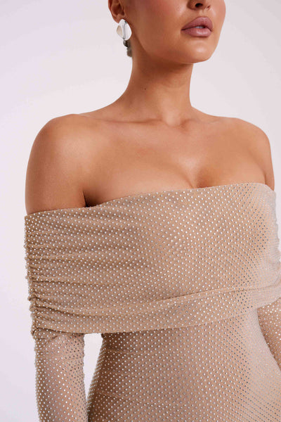 Marlyn | Diamond Maxi Dress Off Shoulder