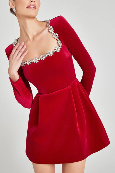 Clara | Elegant Velvet Mini Dress