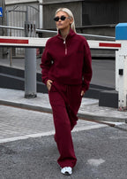 California Style Zipper Sweatshirt and Joggers Set