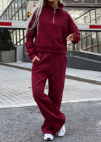 California Style Zipper Sweatshirt and Joggers Set