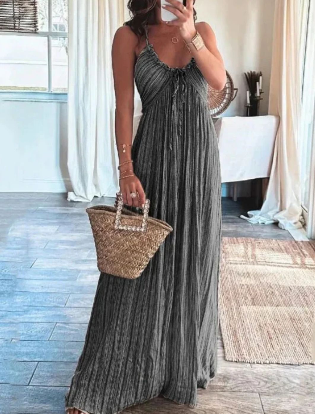 Lenara - Summery High-Waist Maxi Dress