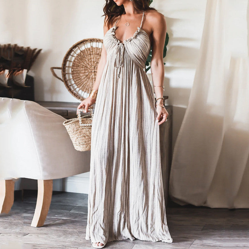 Lenara - Summery High-Waist Maxi Dress