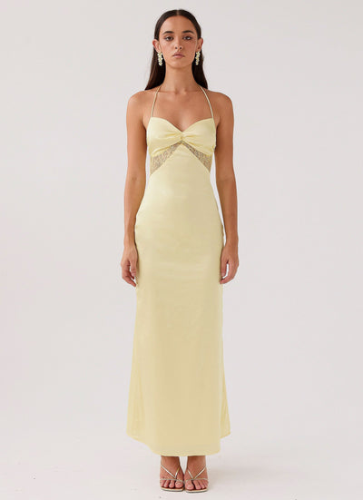 Elara Satin Maxi Dress