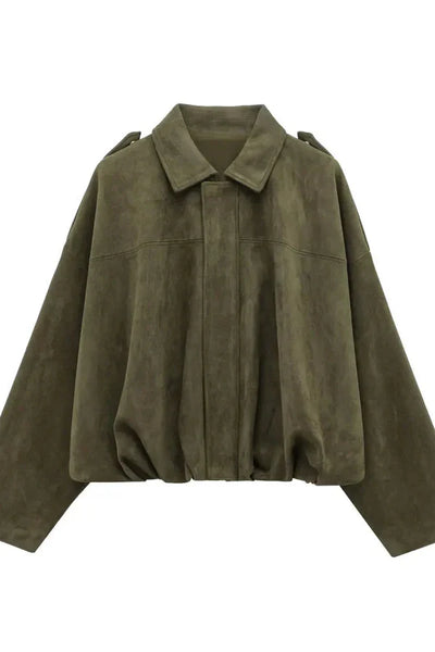 Velouras | Suede bomber jacket women